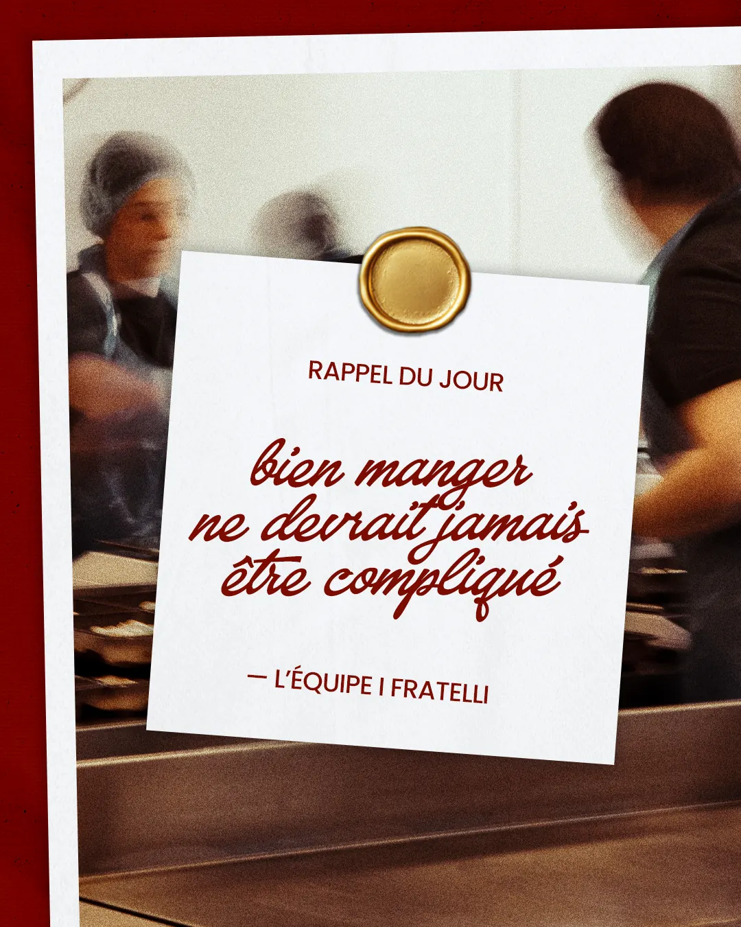 Post Instagram I Fratelli — table dressée famille