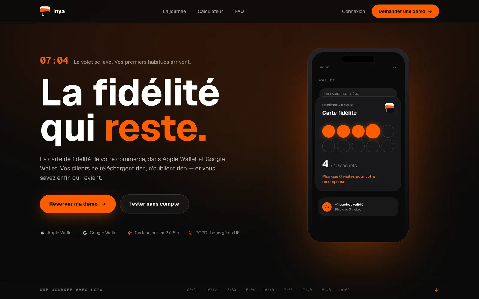 Page d’accueil du site Loya sur ordinateur